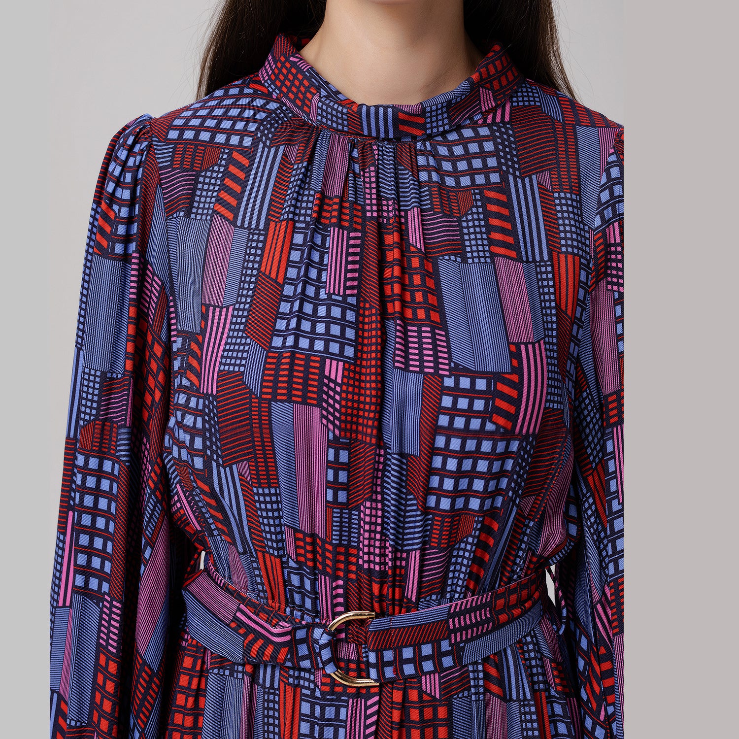 Robe-blouse courte à imprimé graphique