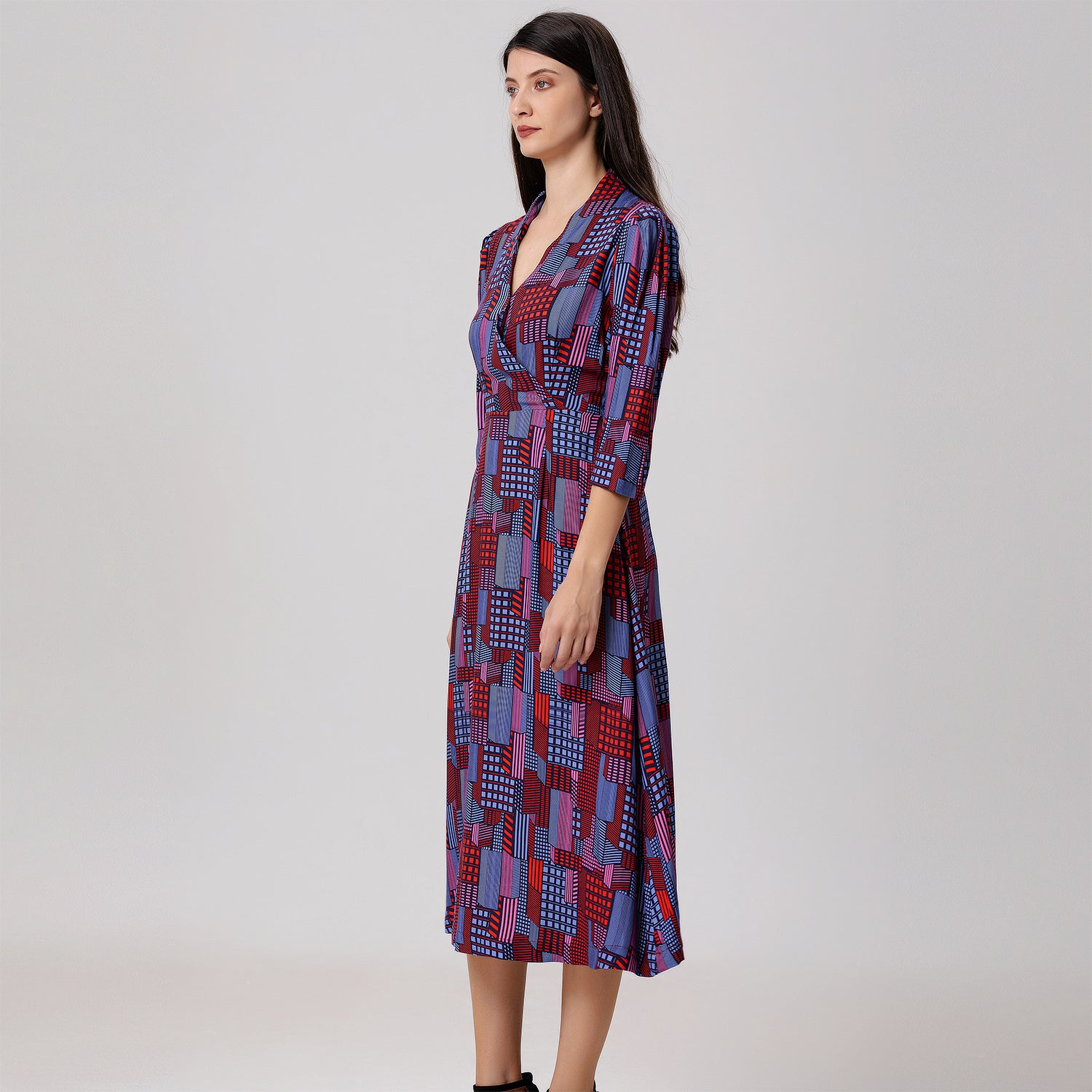 Robe midi à imprimé graphique