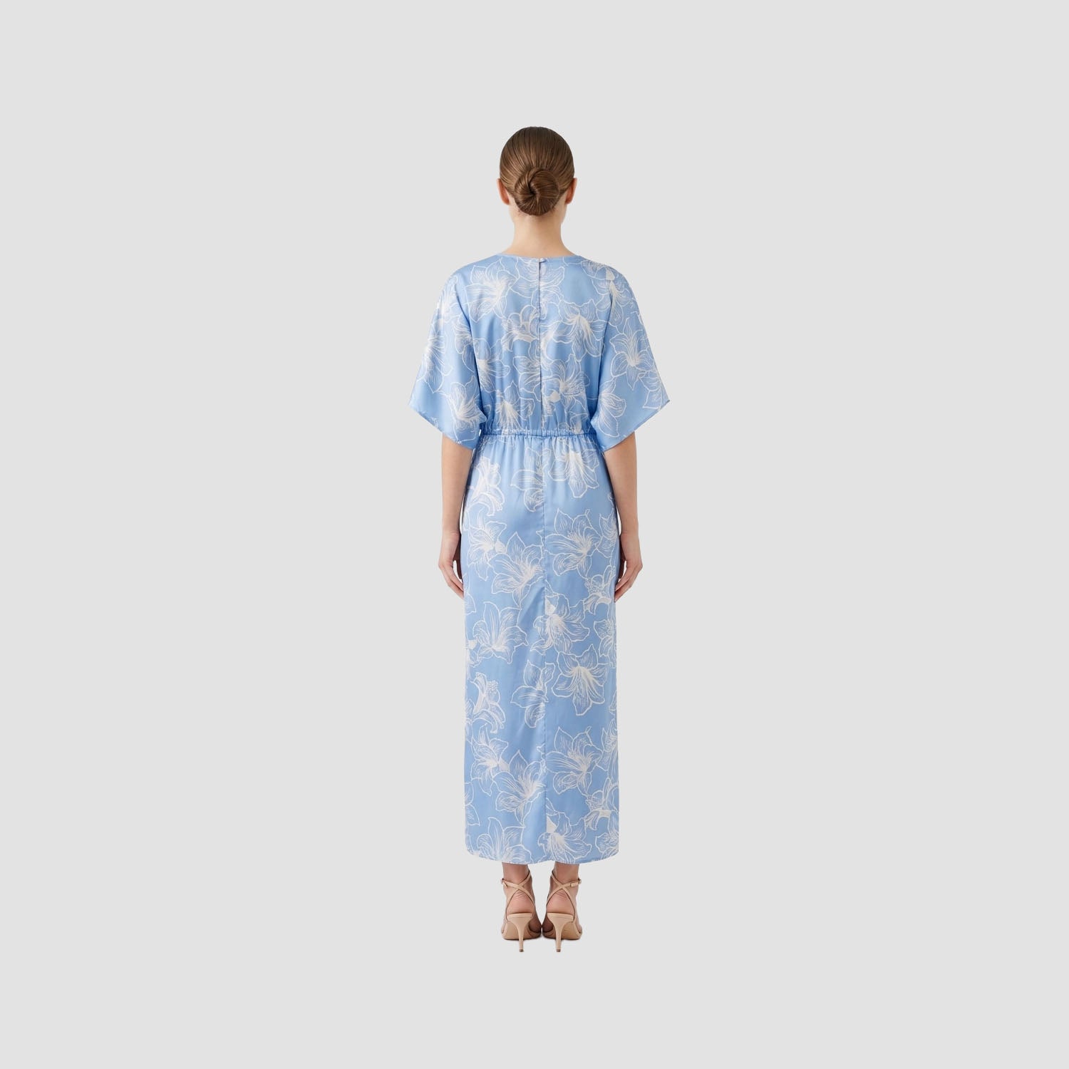 Robe longue imprimée à col V - Smart & Joy