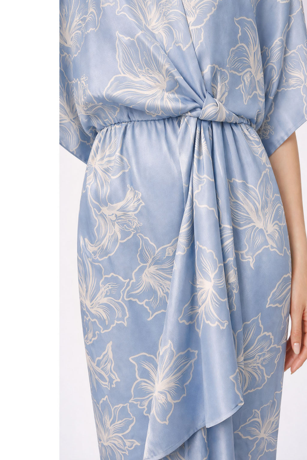 Robe longue imprimée à col V - Smart & Joy