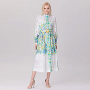Robe midi à imprimé floral  placé