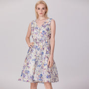 Robe organza patineuse à motif florals