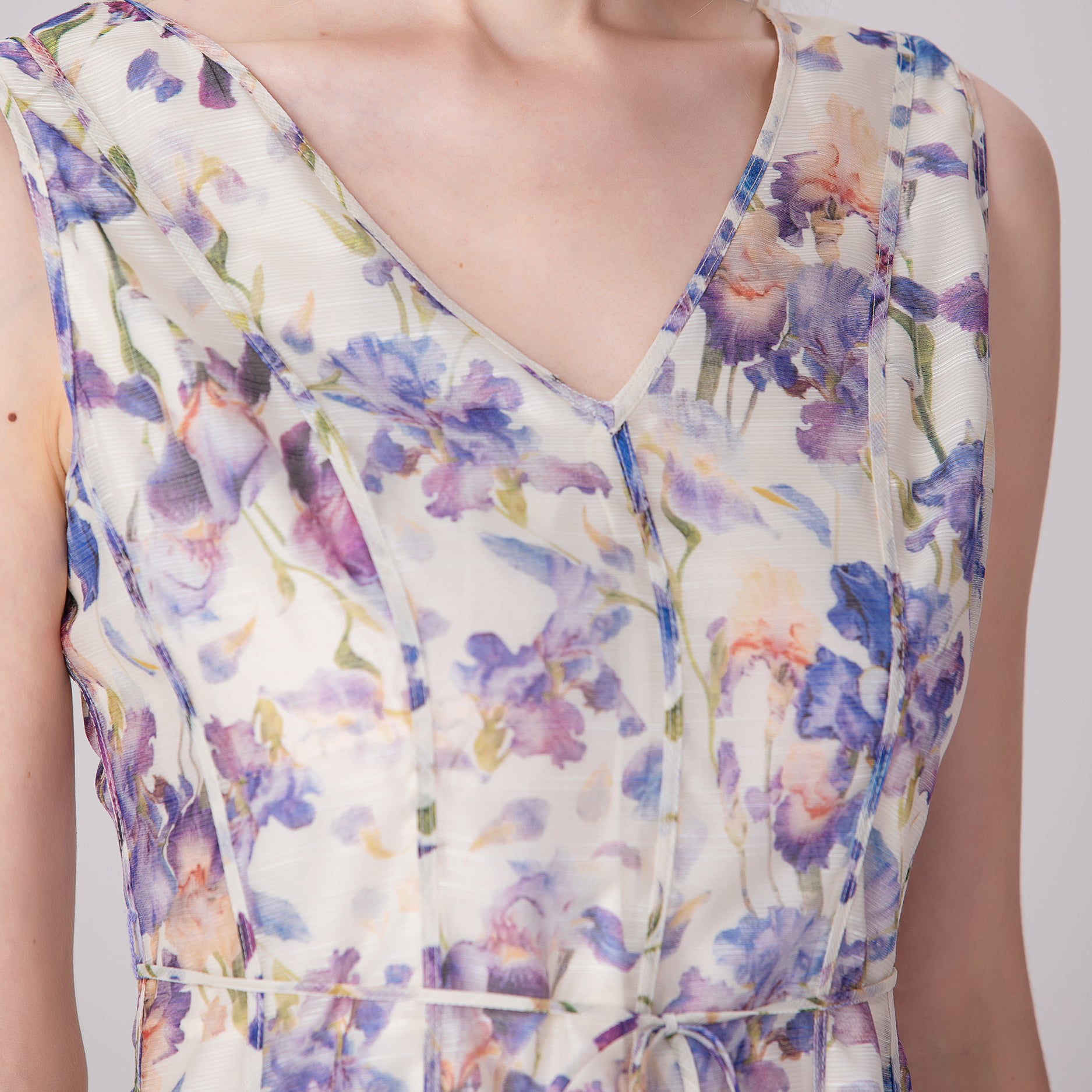 Robe organza patineuse à motif florals