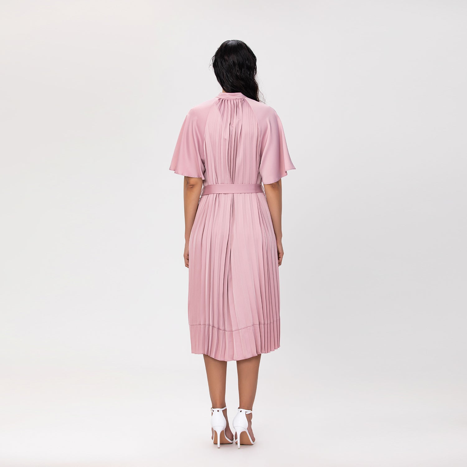 Robe midi plissée avec ceinture - Smart & Joy