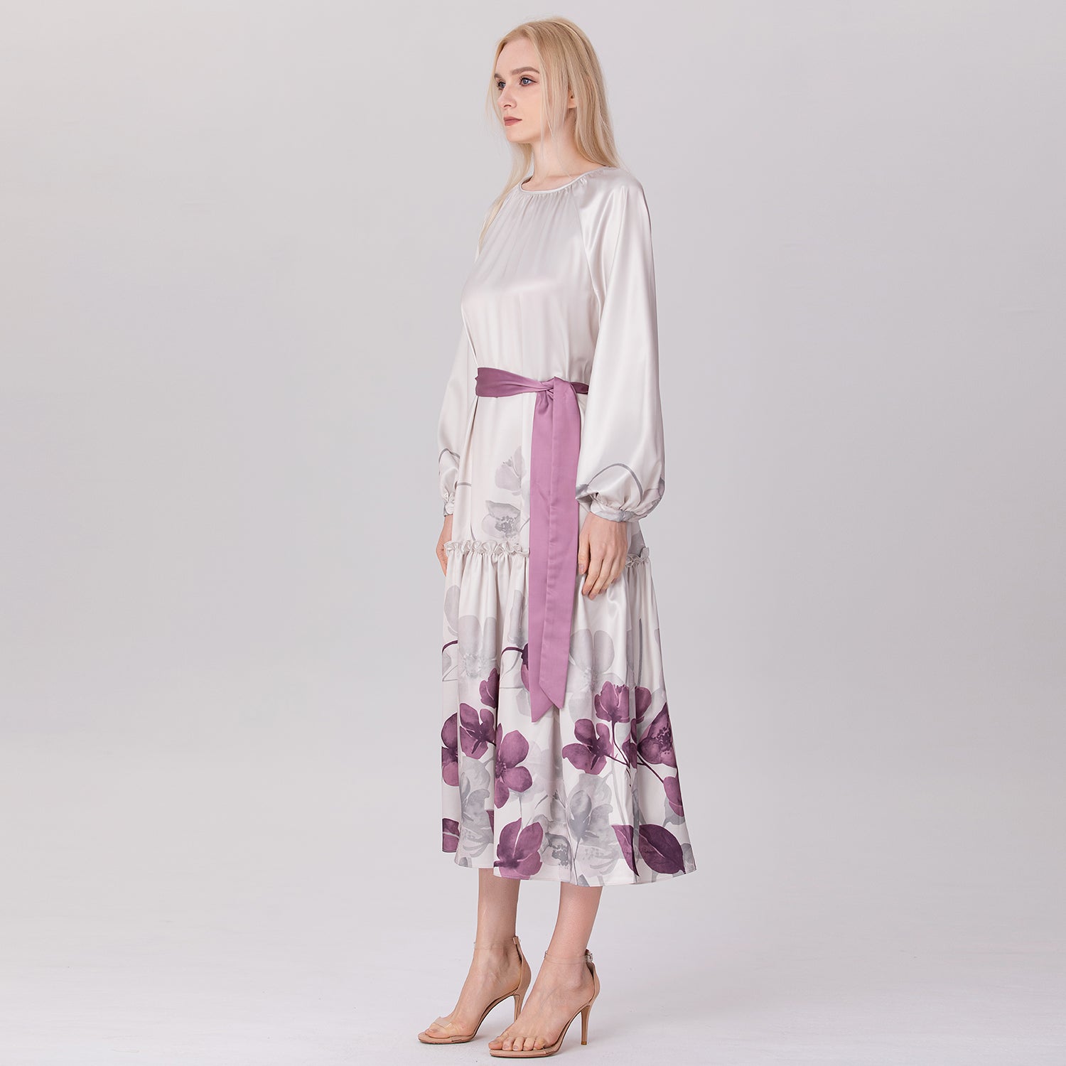 Robe-chemisier à imprimé floral placé