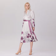 Robe coupe empire à imprimé floral placé