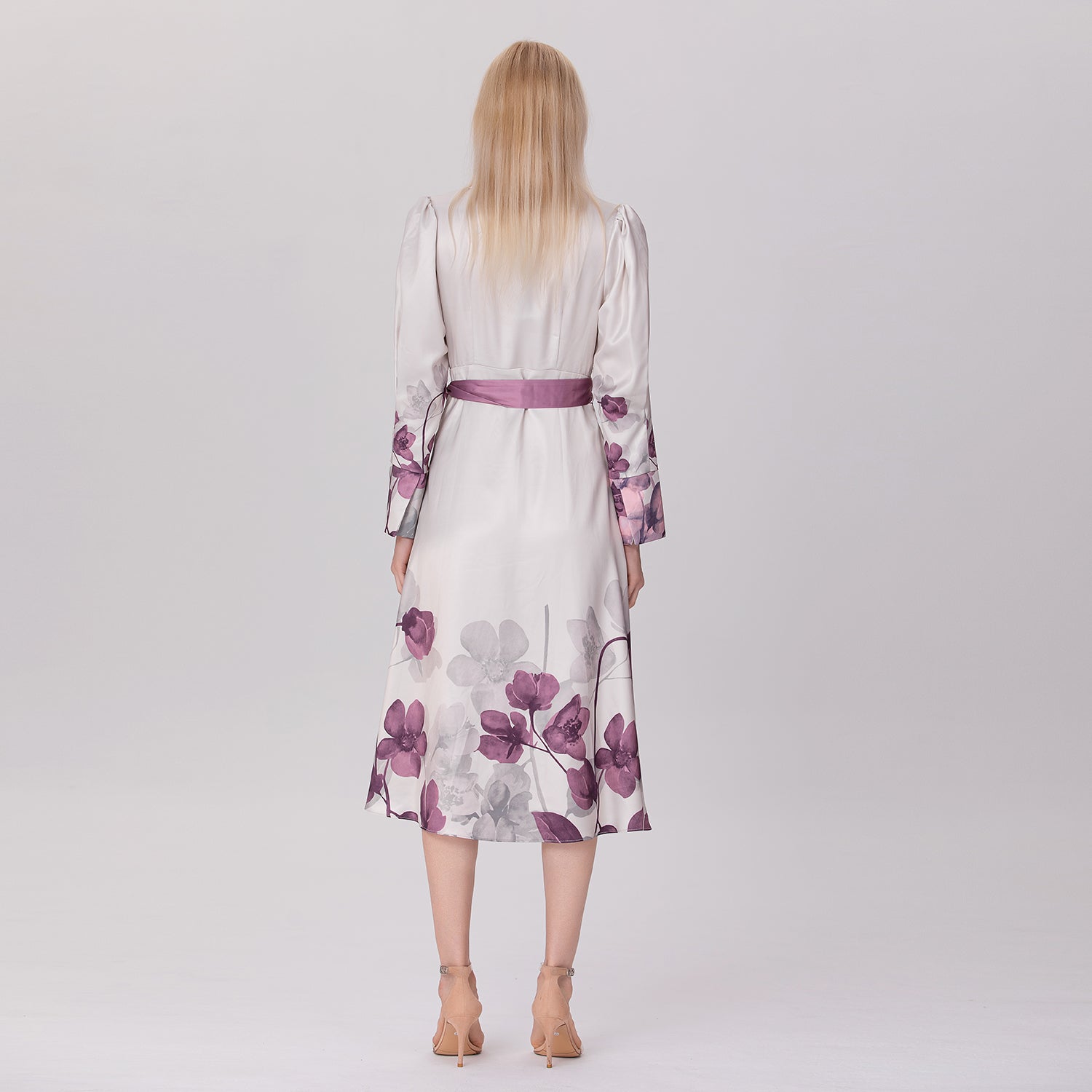 Robe coupe empire à imprimé floral placé