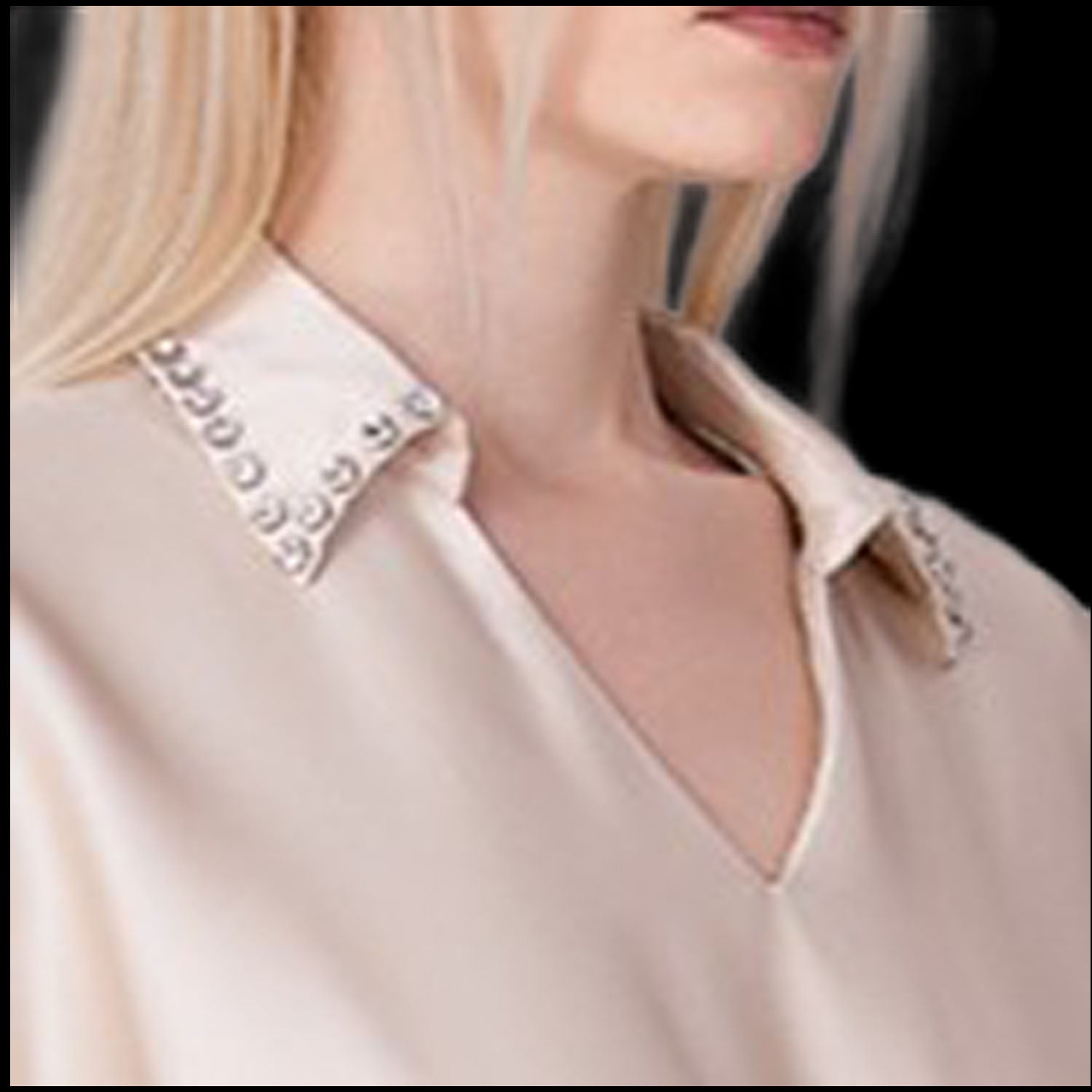 Robe chemise à col strass et dos en V - Smart & Joy