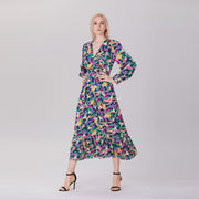 Robe longue fleurie à manches - Smart & Joy
