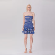Robe courte bustier à volants et broderies - Smart & Joy