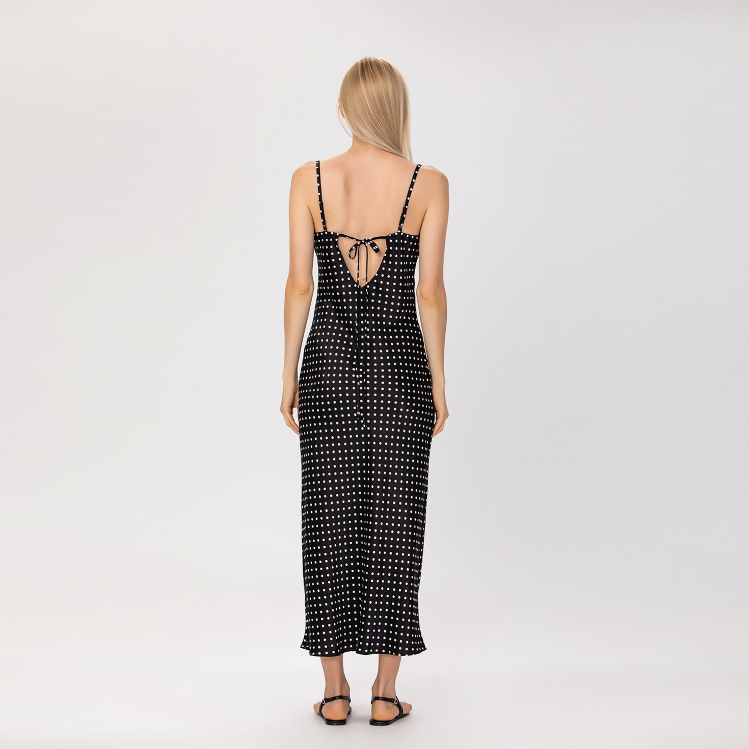Robe à bretelles en satin à pois - Smart & Joy