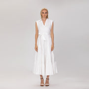 Robe longue évasée en coton avec ceinture - Smart & Joy