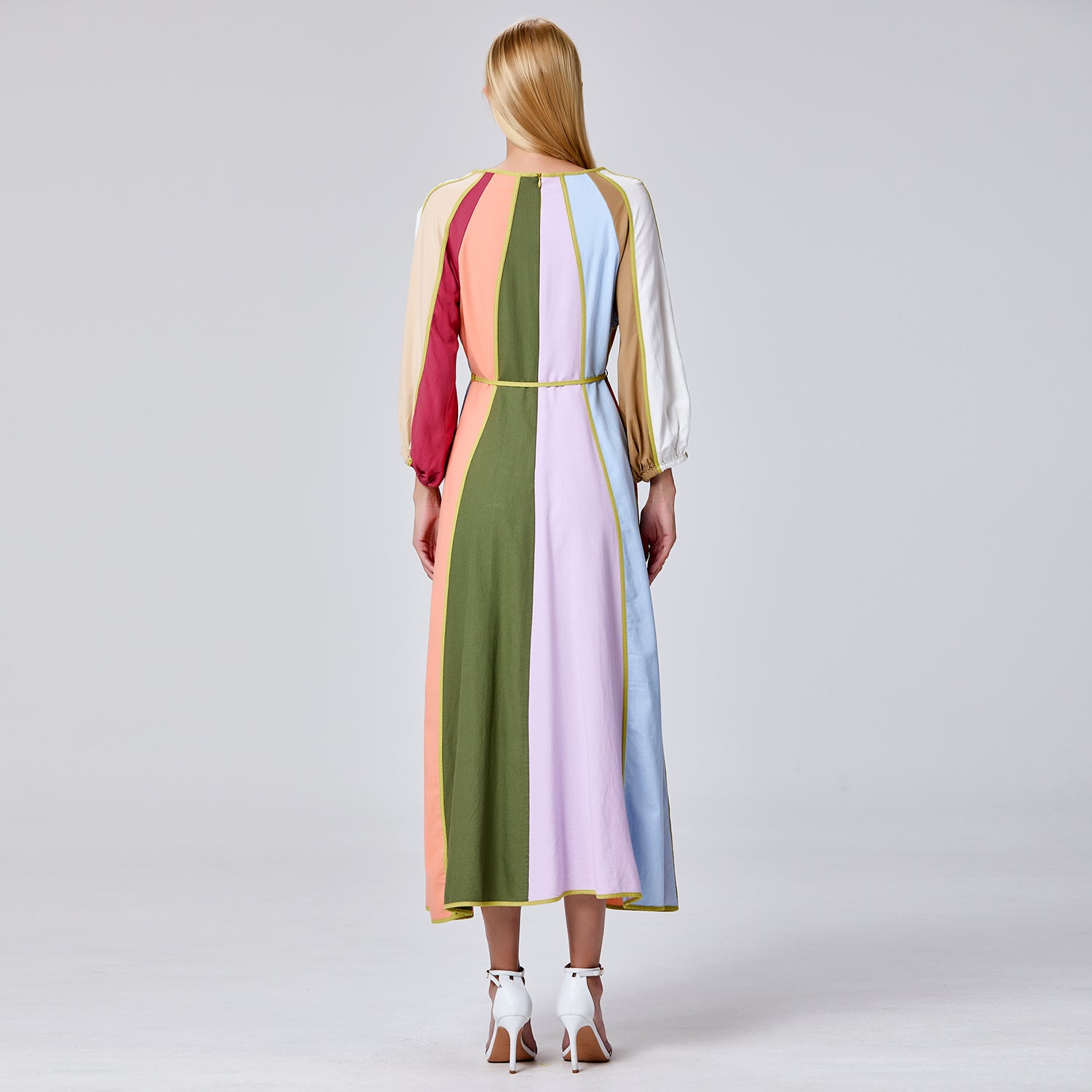 Robe maxi à panneaux colorés