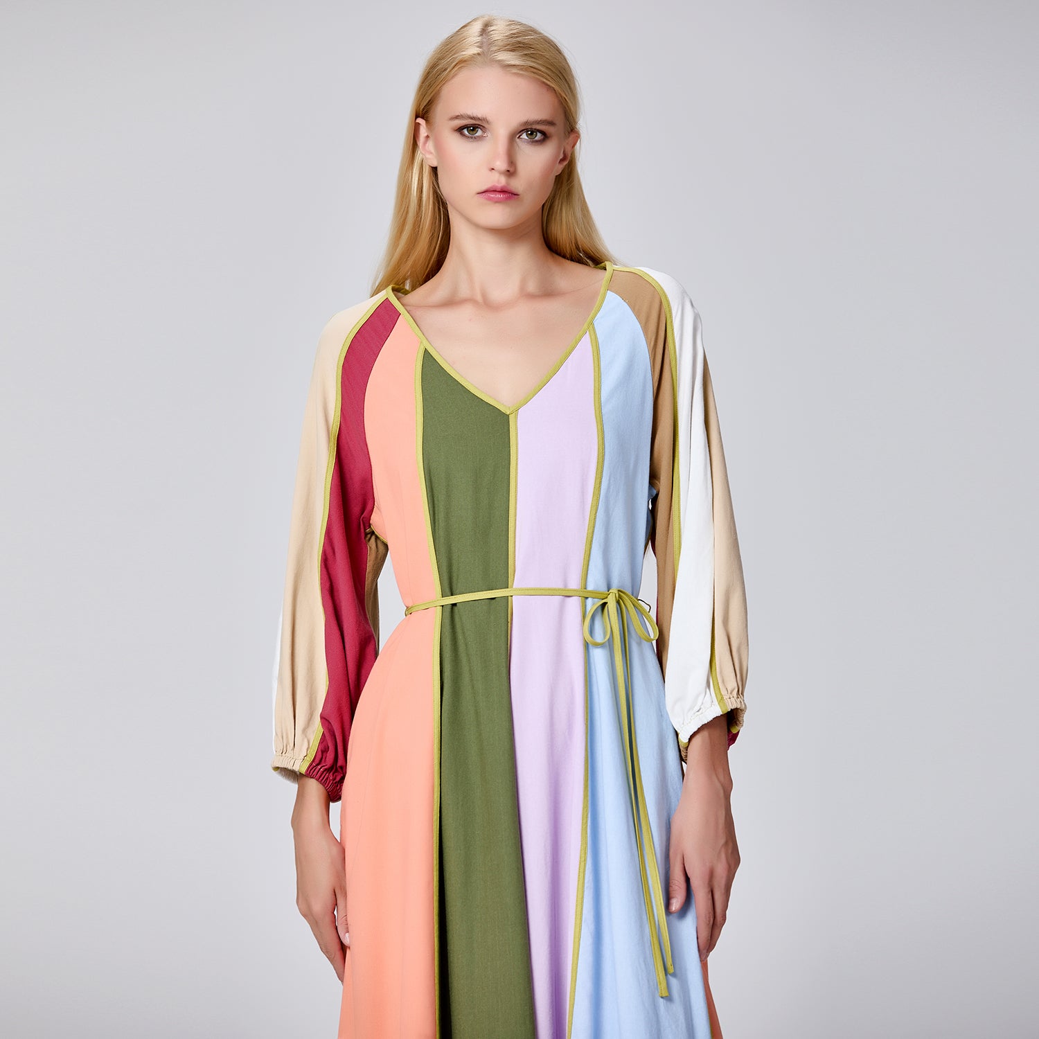 Robe maxi à panneaux colorés