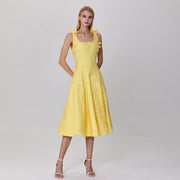 Robe courte en organza dévoré et nœuds sur les épaules