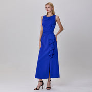 Robe ajustée à volants asymétriques