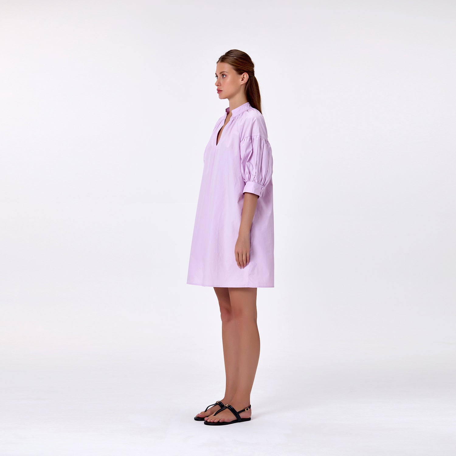 Robe en coton à manches bouffantes