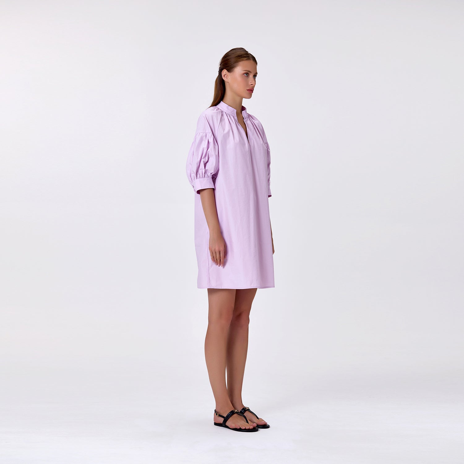 Robe en coton à manches bouffantes