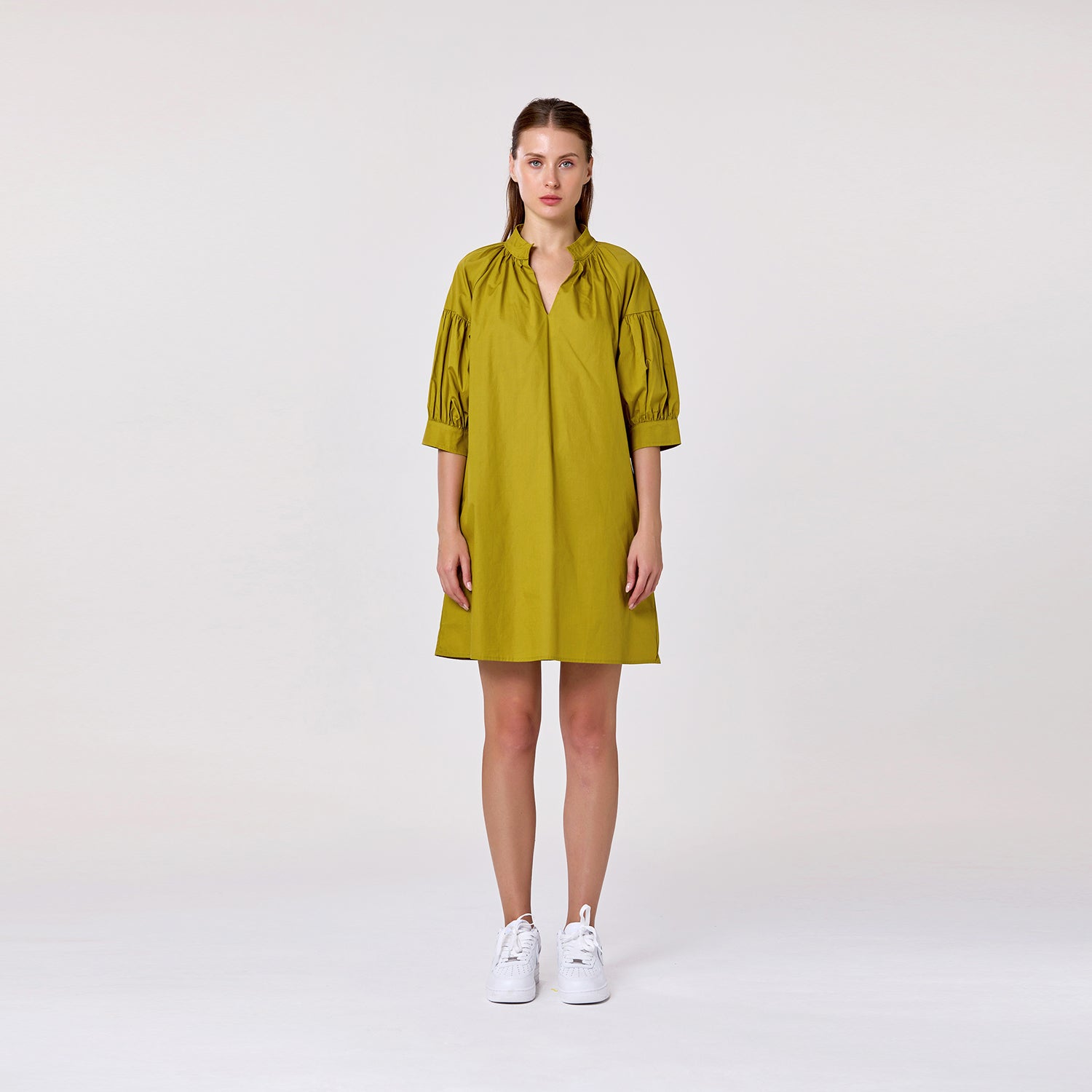 Robe en coton à manches bouffantes