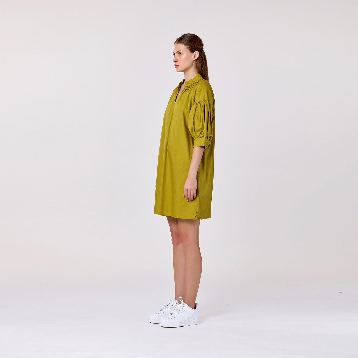 Robe en coton à manches bouffantes