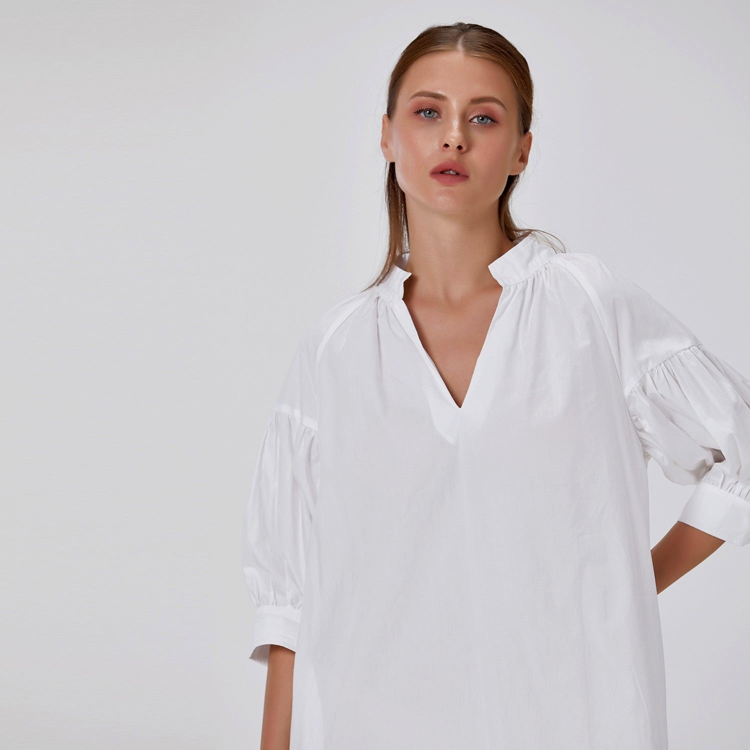 Robe en coton à manches bouffantes - Smart & Joy
