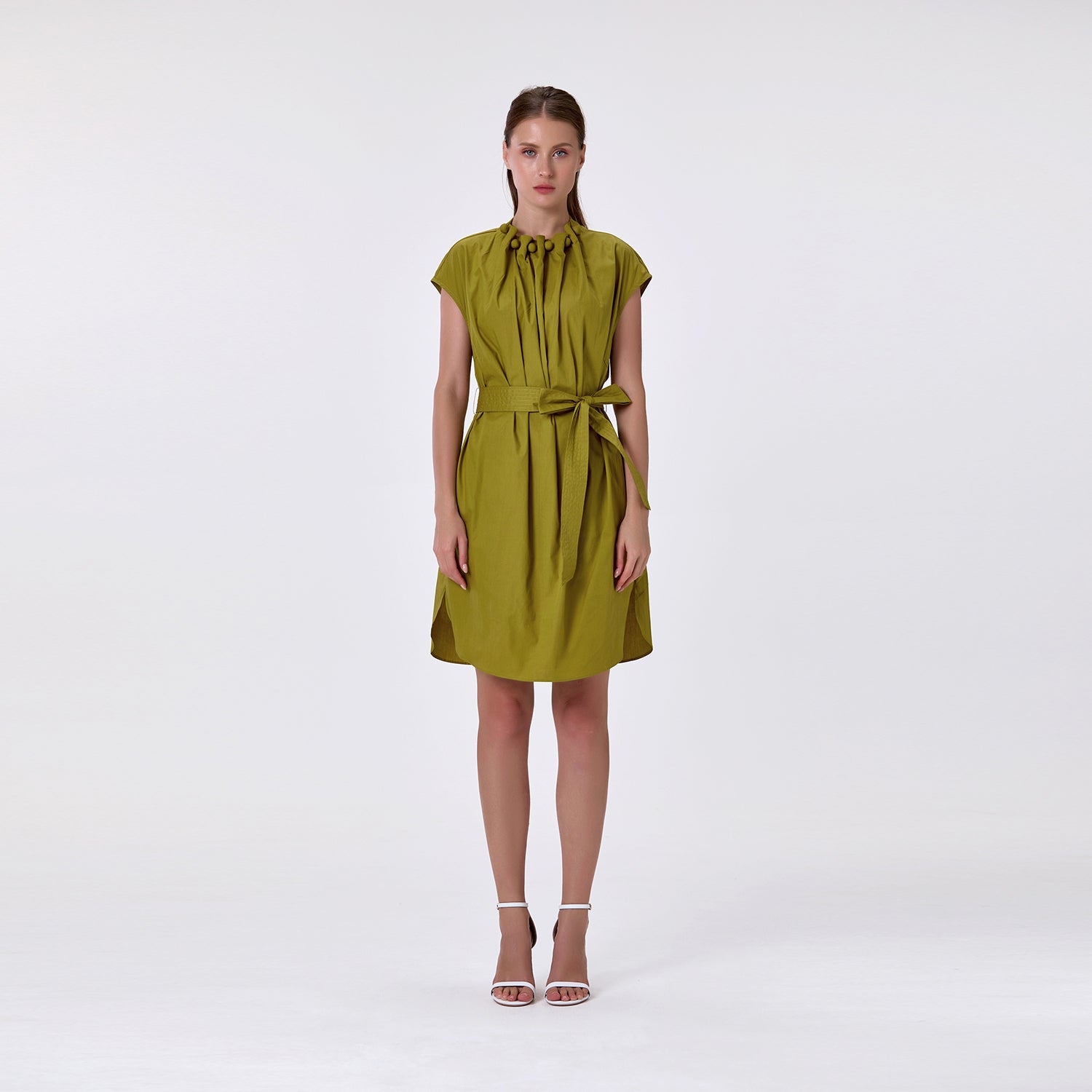 Robe à encolure froncée et ceinture nouée - Smart & Joy