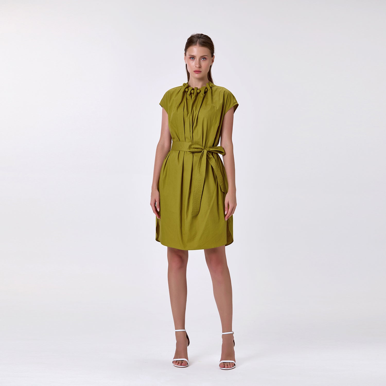 Robe à encolure froncée et ceinture nouée - Smart & Joy