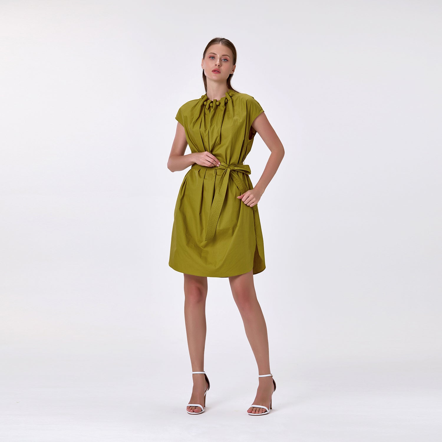 Robe à encolure froncée et ceinture nouée - Smart & Joy