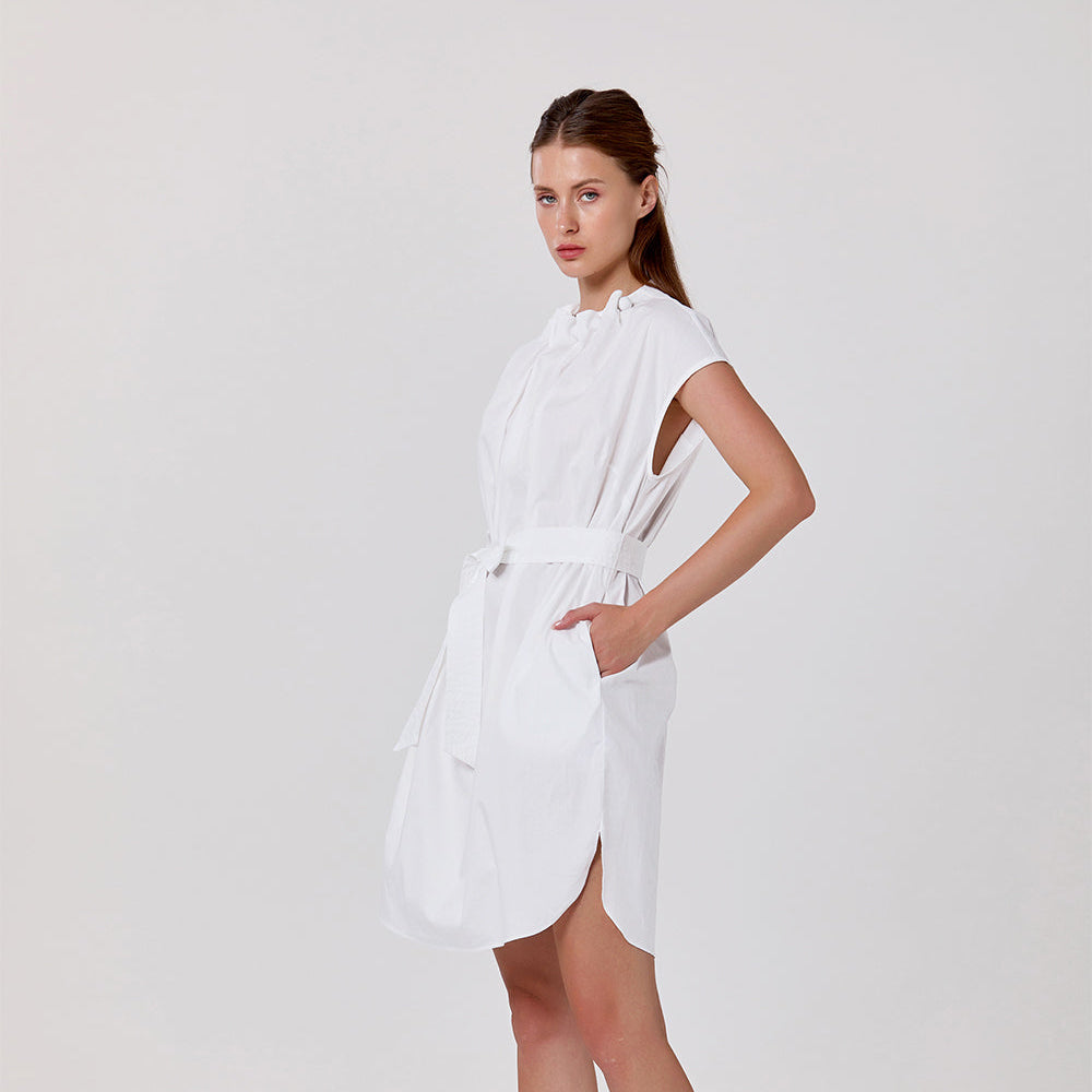 Robe à encolure froncée et ceinture nouée - Smart & Joy