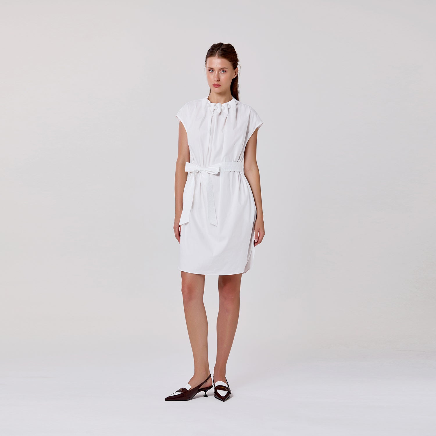 Robe à encolure froncée et ceinture nouée - Smart & Joy