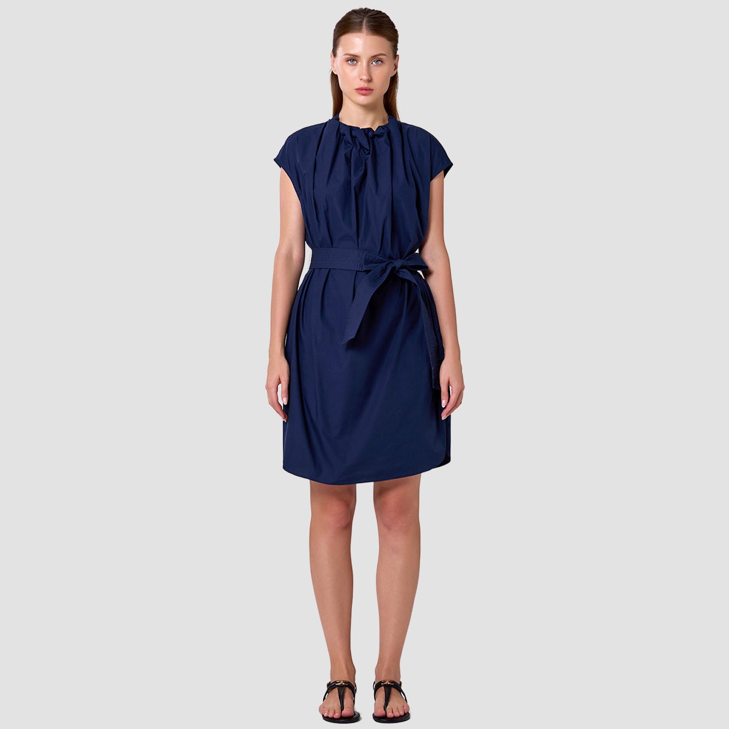Robe à encolure froncée et ceinture nouée - Smart & Joy