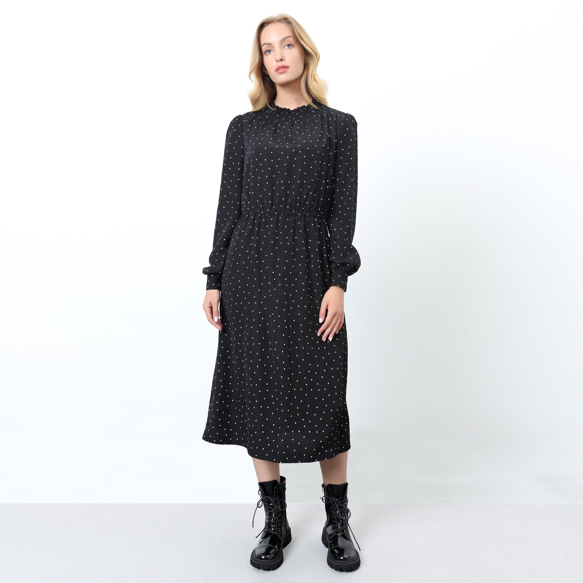 Robe-blouse à imprimé à pois