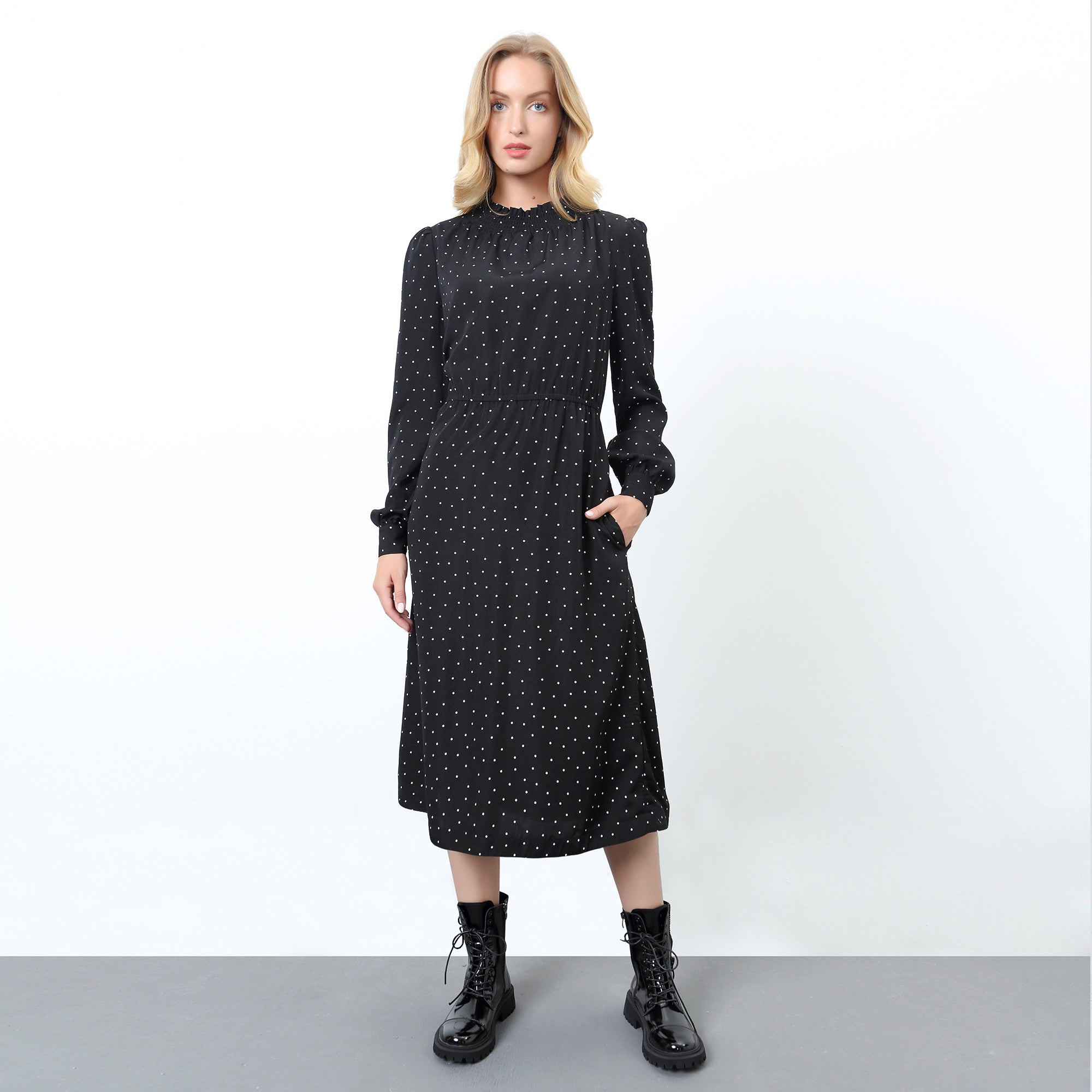 Robe-blouse à imprimé à pois