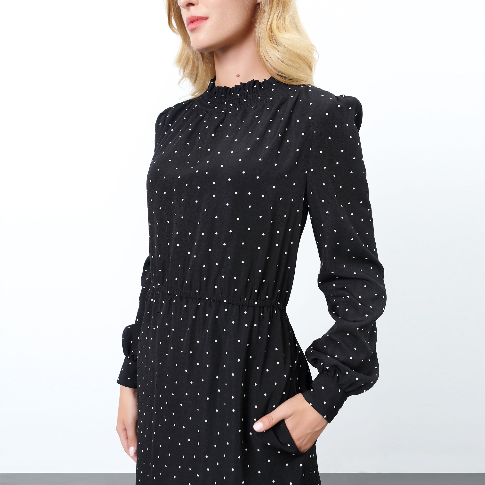 Robe-blouse à imprimé à pois