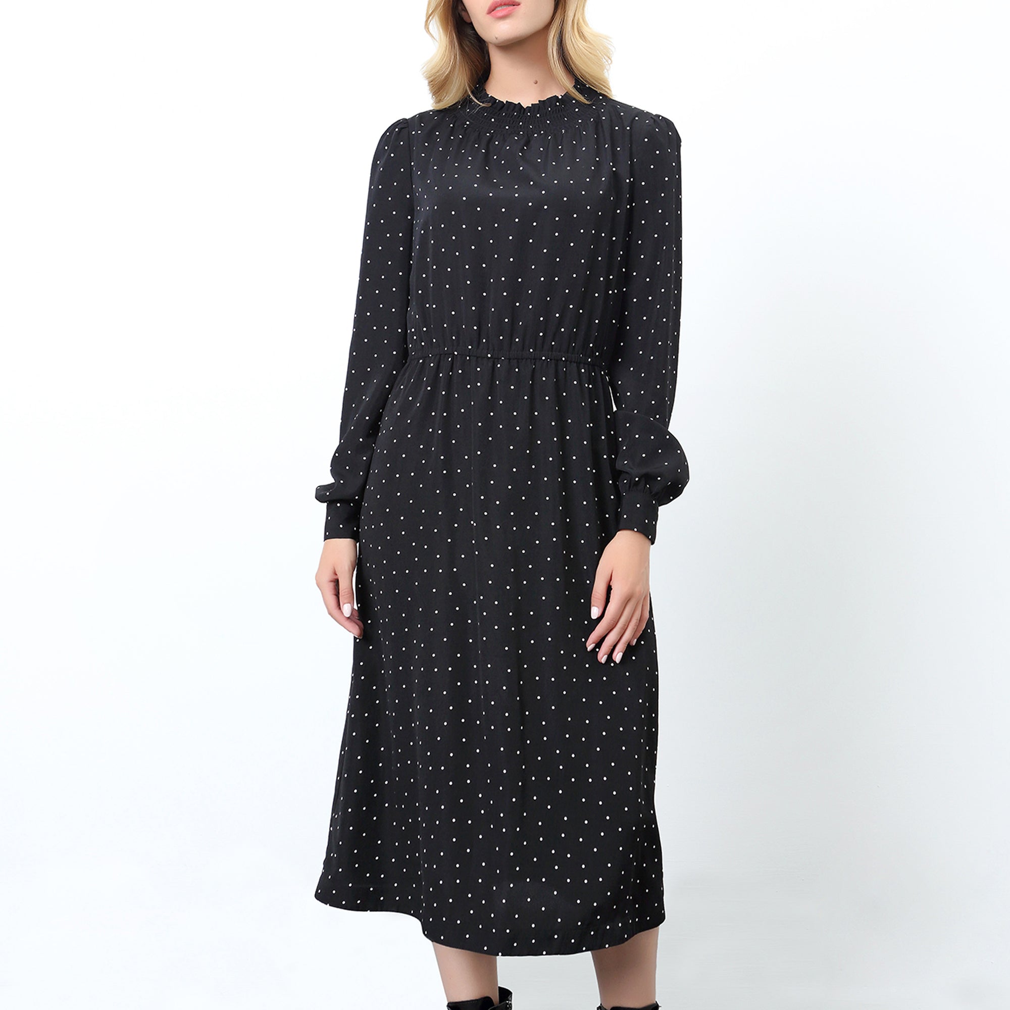 Robe-blouse à imprimé à pois