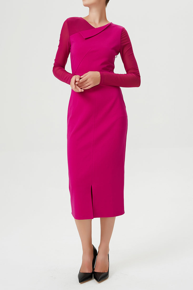 Robe ajustée en jersey et mesh