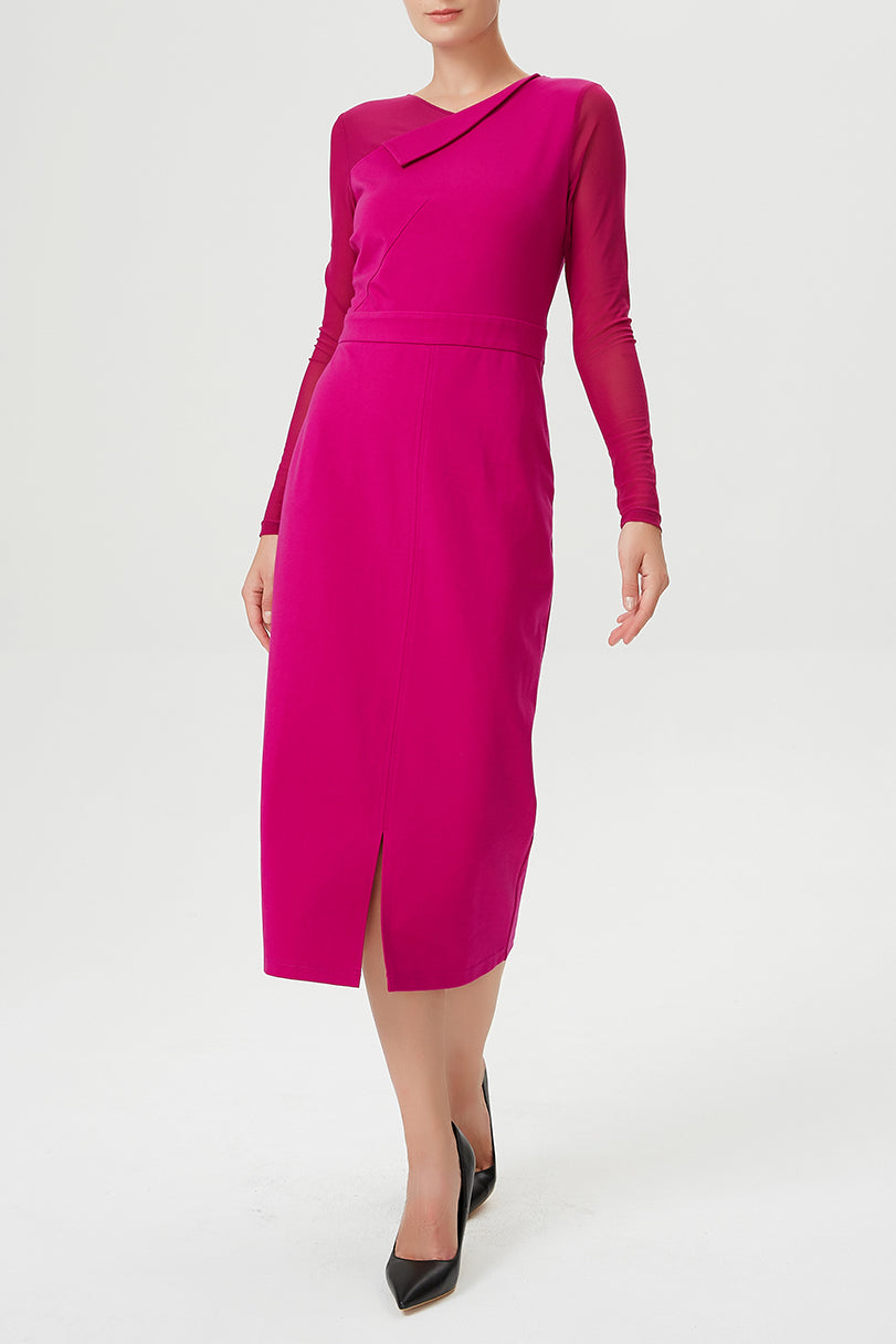 Robe ajustée en jersey et mesh