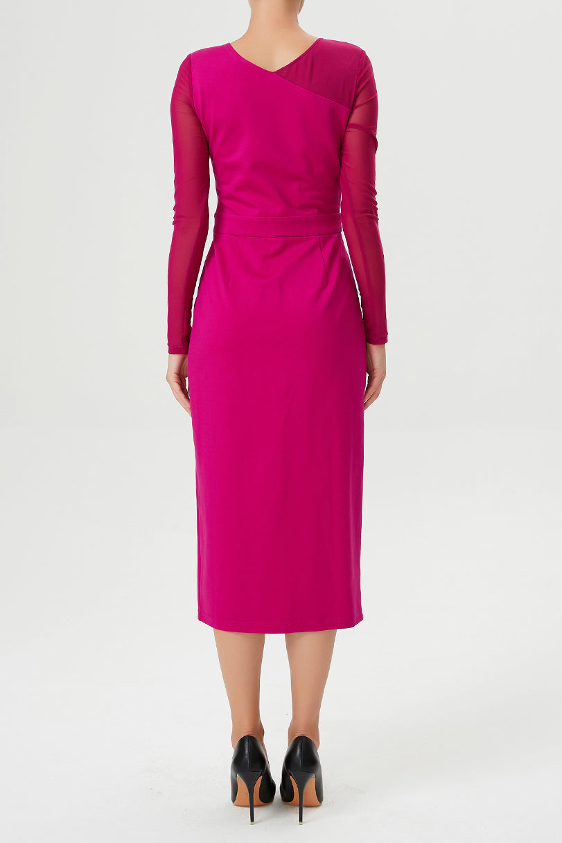 Robe ajustée en jersey et mesh