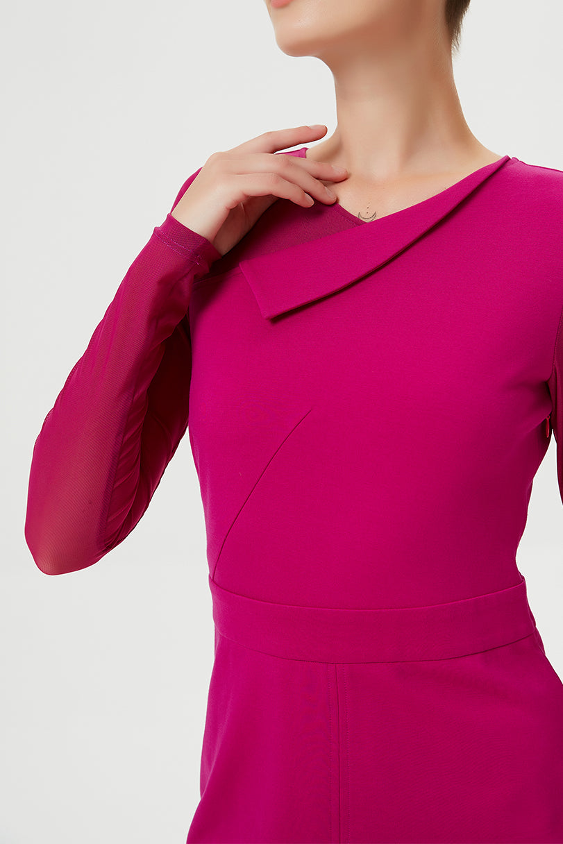 Robe ajustée en jersey et mesh