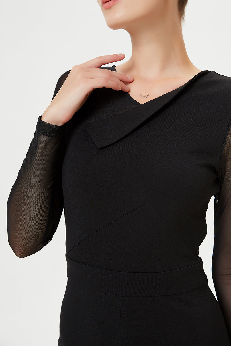 Robe ajustée en jersey et mesh