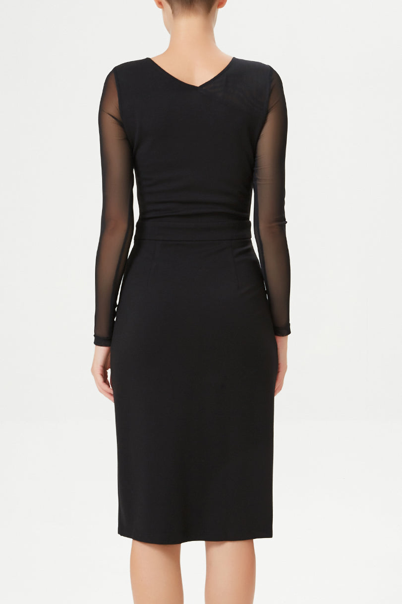 Robe ajustée en jersey et mesh
