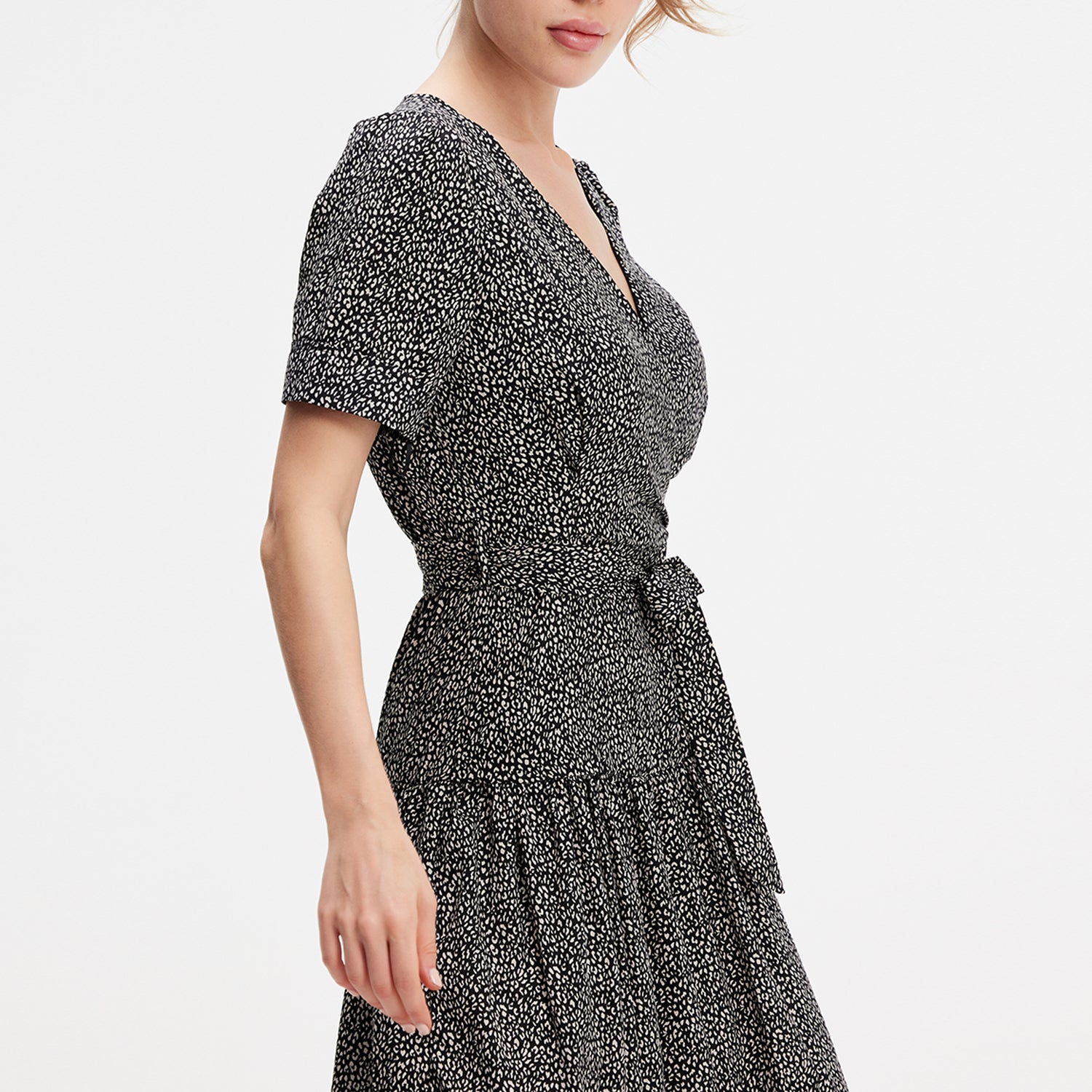 Robe à effet cœur-croisé et imprimé floral