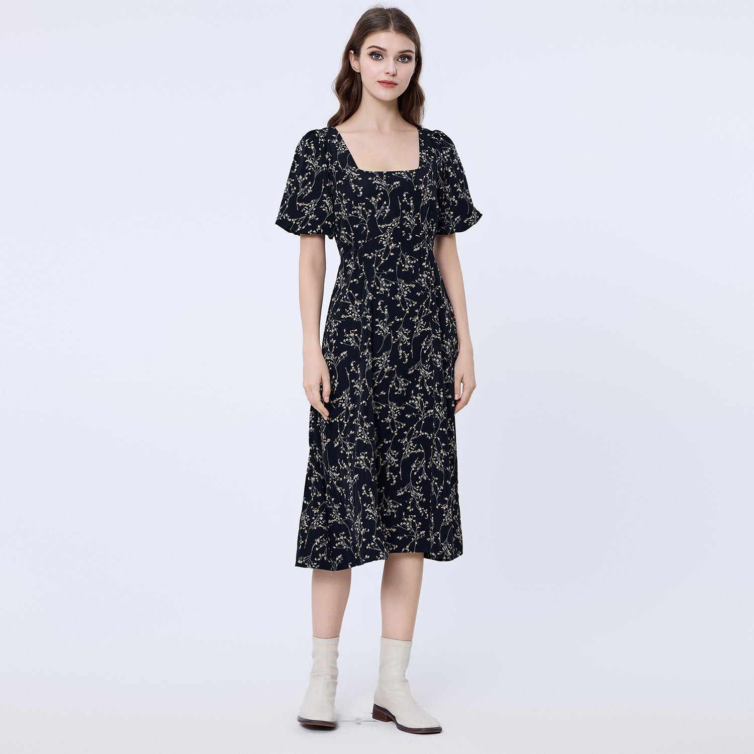 Robe tunique midi imprimée