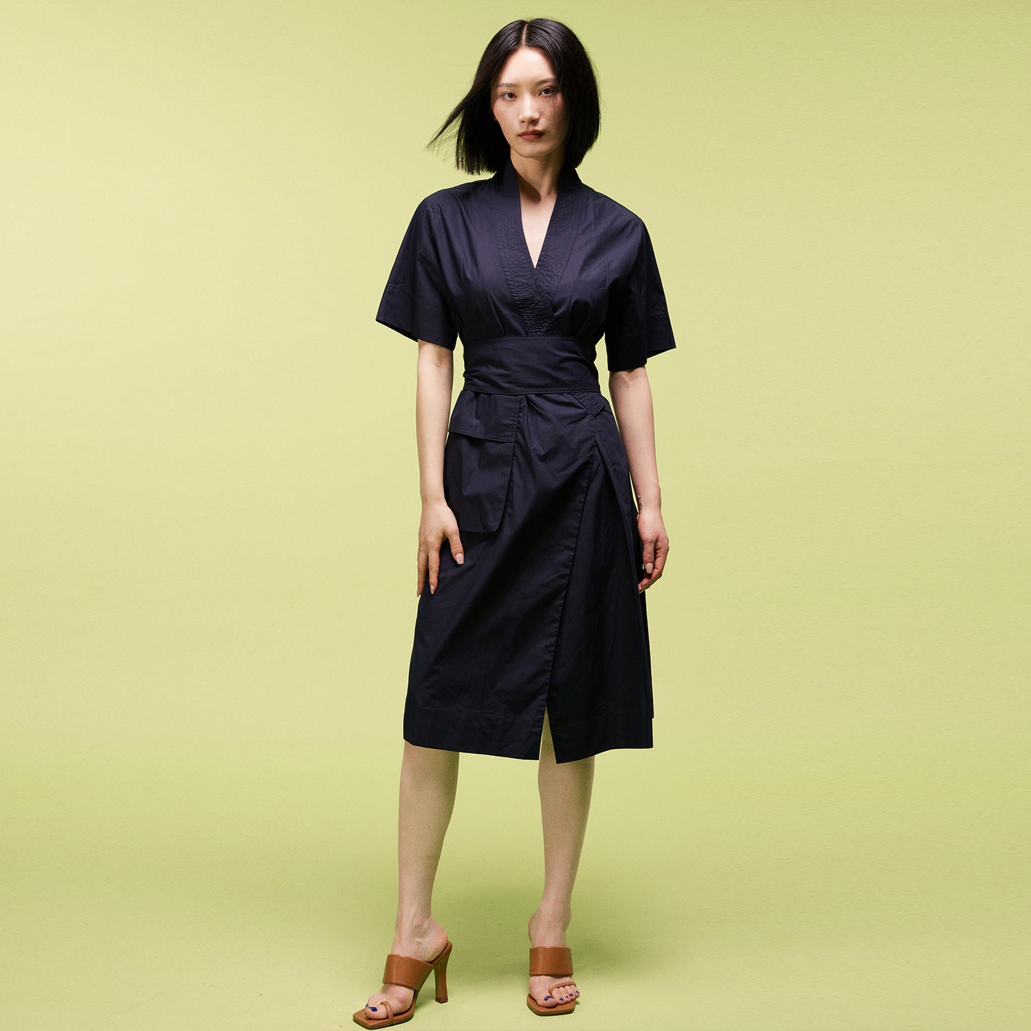 Robe portefeuille kimono en coton