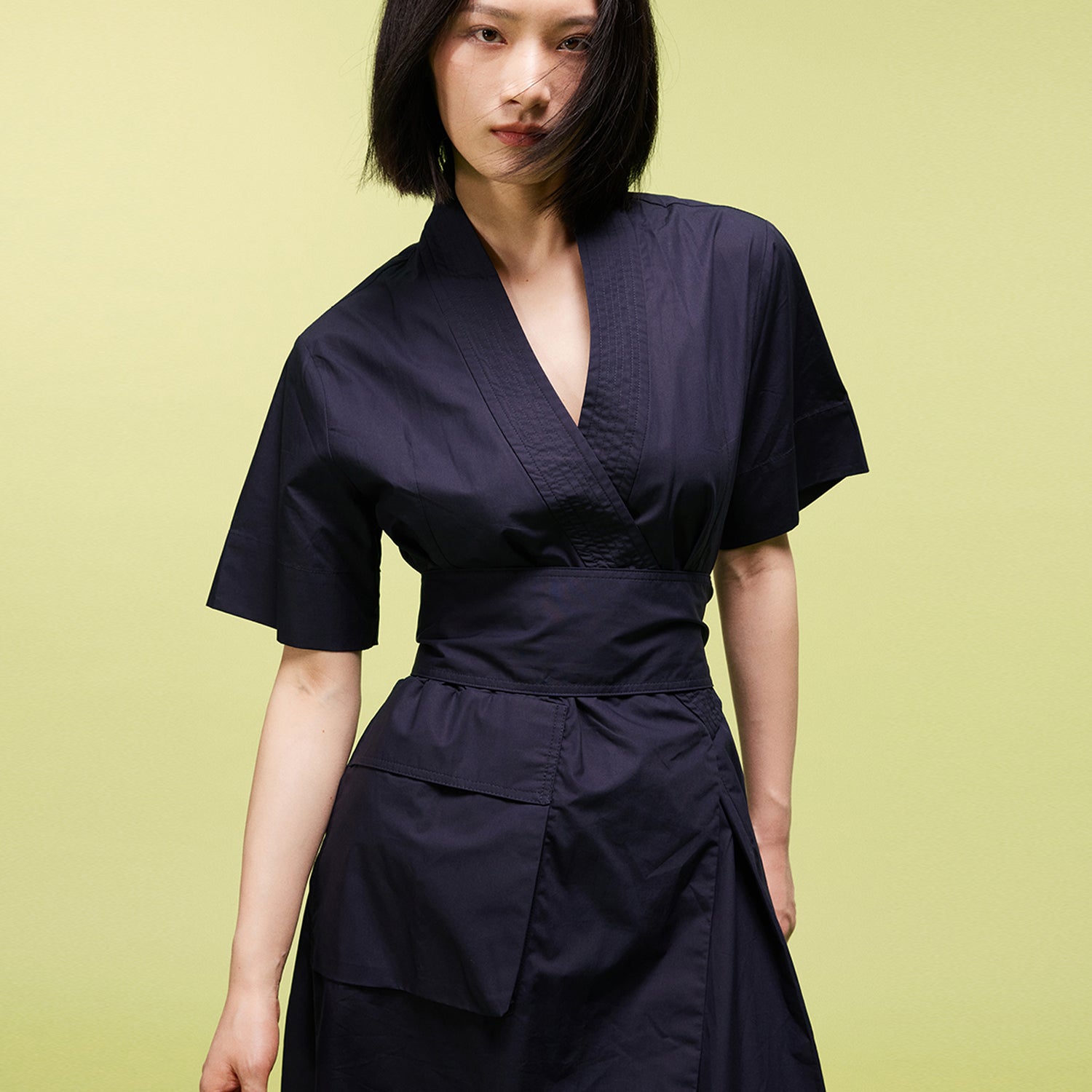 Robe portefeuille kimono en coton