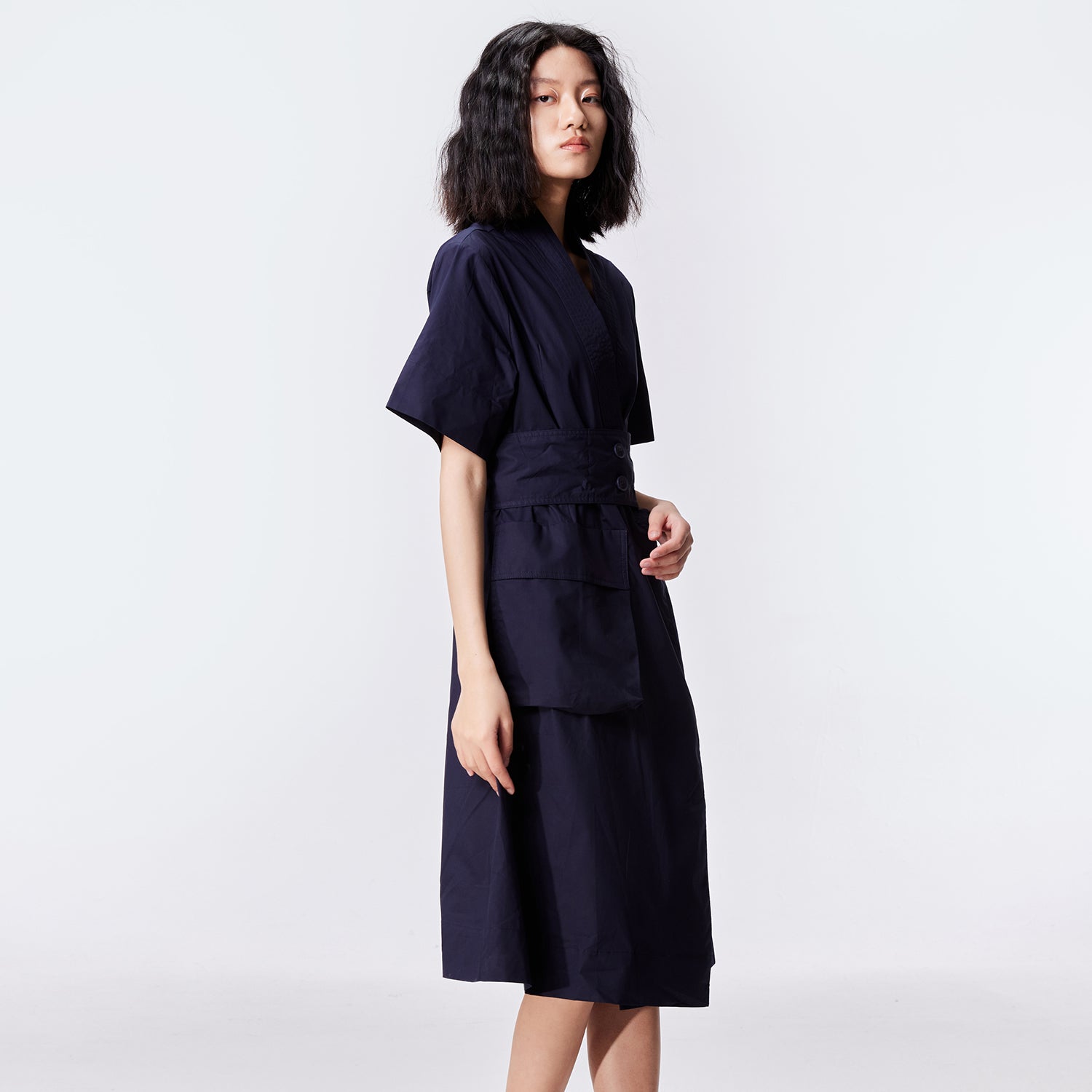 Robe portefeuille kimono en coton