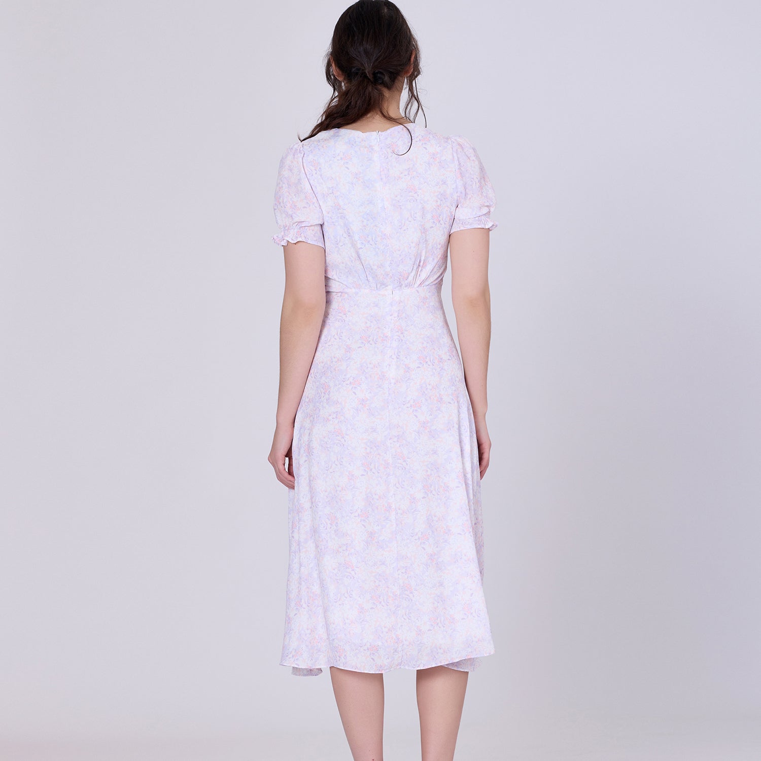 Robe midi empire à imprimé liberty