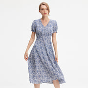 Robe empire evasée à imprimé liberty