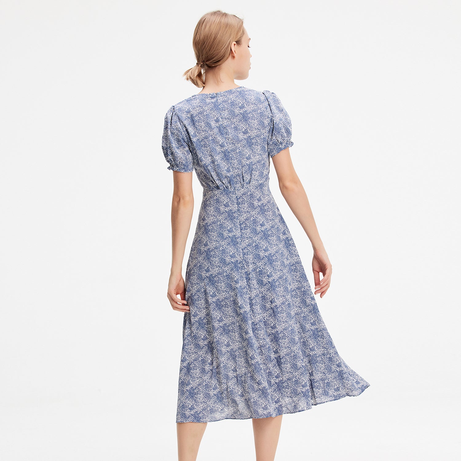 Robe empire evasée à imprimé liberty