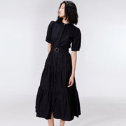 Robe chemise en coton à ceinture ajoutée